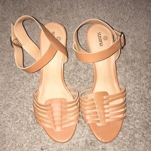 NWOT Susina Terra Leather Wedge Sandal